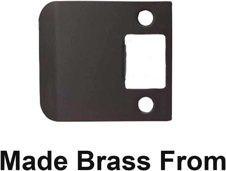QCAA Solid Brass Extended Lip Strike, 2-1/2"X2-1/4, Oil-Rubbed Bronze, 10 Pack, Made in Taiwan