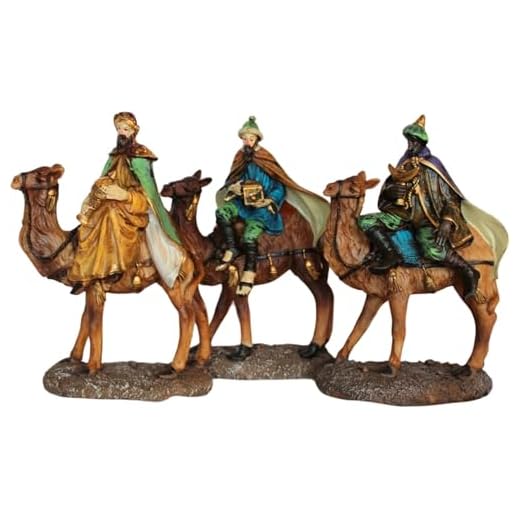BEST&FREE X3 Figuras Reyes Magos Belen como Figuras Belen Navidad 20 cm. 3 Reyes Magos con Camellos para Belenes De Navidad. Completa Tu Portal De Belen con Las Tres Figuritas De Los Reyes Magos.