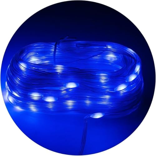 Iluminação Led Brasil Fita LED Azul 10 Metros, Flexível, Resistente à Água IP65, 12W, Decorativa para Ambientes Internos e Externos, Baixo Consumo, com Fita Adesiva e Manual