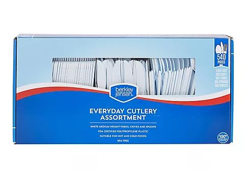 Berkley Jensen Plastic Cutlery Combo, 540 ct. - White