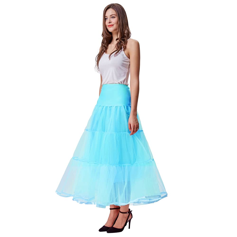 WQZYY&ASDCD Bleistiftrock Damen Langer Petticoat Fancy Tüll Krinoline Hochzeit Frauen Langer Unterrock