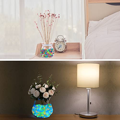 Image of Kaiyuan Dynasty 100Pcs Colorful Glow in The Dark Pebbles，15-20mm Glowing Stones for Garden,Outdoor,Yard, Aquarium, Walkway,Pathway （Color
