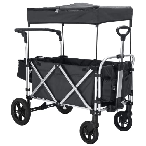 For Sale! Stroller Wagon for 2 Kids, Wagon Cart Featuring 2 Seat with 5-Point Harnesses and Adjustab...