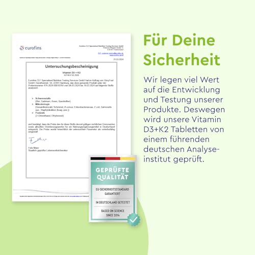 Vitamin D3 K2 5000 IE (2+ Jahre) - Premium: K2VITAL® 99,7+% All-Trans - 200µg Vitamin K2 MK7 Hochdosiert - 1 Tablette/5 Tage - Laborgeprüft, ohne Zusätze in Deutschland hergestellt