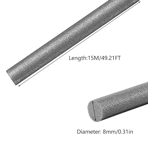 Pe Rundschnur Ø8mm x 15m Fugenfüllprofil Hinterfüllschnur zur Hinterfüllung von Fugendichtstoffen Rundschnur Dichtung Füllschnur Schaumstoff (15M, 8mm)