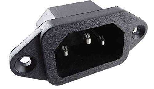 daier Kaltgeräte-Steckverbinder Stecker C-14, Kaltgeräte Einbau-Stecker 250V AC 10A, Löt oder Steckanschluß 4,8mm Cover
