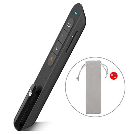 Wireless Presenter with Laser Pointer, Presentation Remote Presentation Clicker for mac, Laser Pointer 2.4GHz USB Powerpoint PPT Clicker Flip Pen for Office Teacher,Support Hyperlink (Black)