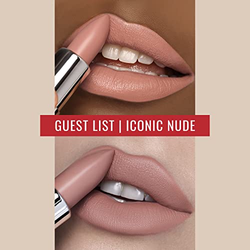 Runway Rogue 90S Vibe Lipstick, Moisturizing Matte Nude Lipstick, Guest List #TOP2