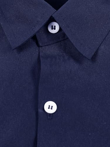 DGHM-JLMY Men's Double-Breasted Fake Two-Piece Everted Placket Shirt Solid Personality British Style Fake 2 Piece Shirts4