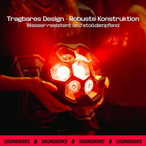 SOUNDBOKS Lightboks Tragbares Partylicht, Kompatibel mit allen Lautsprechern, Musikgesteuertes Licht Audio-reaktiv mit App-Steuerung, IP65 Wasserdicht, TeamUp-Verbindung Ideal für Outdoor & Events. – Bild 5