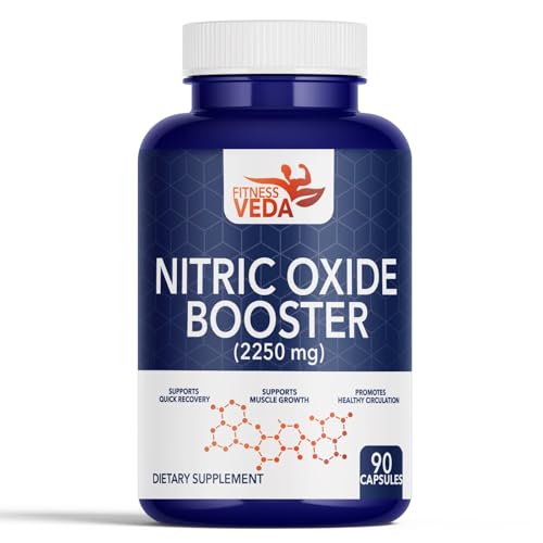 Image of Nitric Oxide Booster 2250mg with Arginine HCL, AAKG & L Citrulline| Pre Workout Supplement for Stamina, Strength, Endurance, Muscle Pump & Blood Flow - 90 Veg Capsules