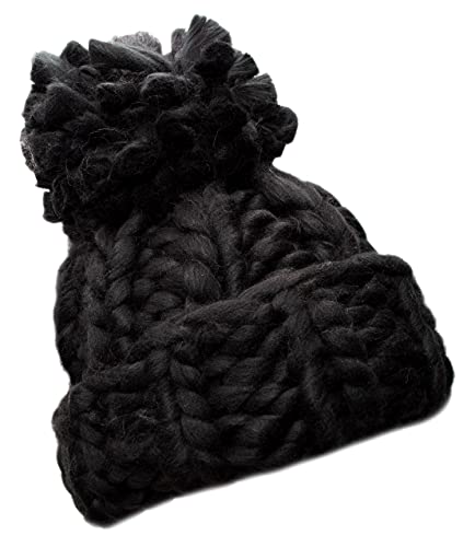 Rising Phoenix Industries Strickmütze mit Bommel und Bommel, schwarz, Einheitsgröße Cover