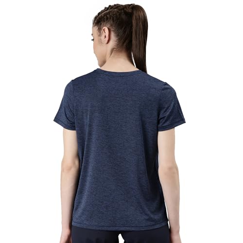 Image of Enamor Short Sleeve Crew Neck Regular Length Basic Dry Fit Workout Crew T-Shirt for Women - Relaxed Fit, Quick Dry, Antimicrobial - A309