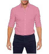 Mens Dress Shirts Zipper Closure Stretch Button Up Shirts Long Sleeve Solid  Slim Fit Business Wrinkle-Free Top at Amazon Men's Clothing store