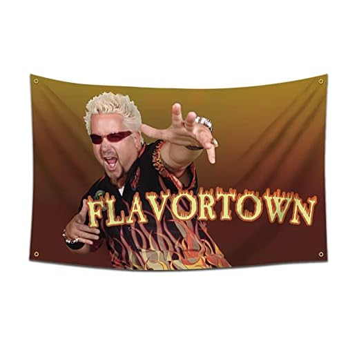 Guy Fieri Flavortown Flag Banner 3x5Feet College Dorm Room Man Cave Frat Wall Outdoor Decor Flag With 4 Brass Grommets Room Decor,Outdoor,Gift