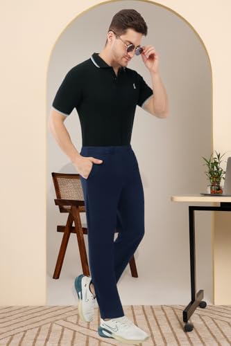 Image of SaintX Men's 4-Way Stretchable Athleisure Pants | Sweat Wicking Fabric | Slim Fit | Active - Sports Wear | Travel, Lounge & Casual Wear | Stylish Back Zipper Pocket | Available in Plus Size (ST06)