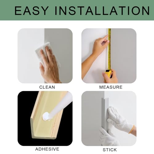 Image of 9Pcs 48 inch Wall Corner Protector,Wood Grain Wall Edges Strip Guards Trim | Walnut,Pre-Cut,Avoid Scratching Scuffs,Furniture Cabinet Protection
