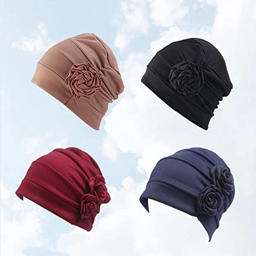 4 Pcs Chapéu Feminino Lenço De Algodão Bandana De Chapéus Femininos Chapéu Para Envoltórios De Cabeç