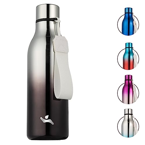 Image of Konokyo Insulated Water Bottle with Strap,18 oz Double Wall Stainless Steel Vacuum Bottles Metal Water Flask,Silver Miner