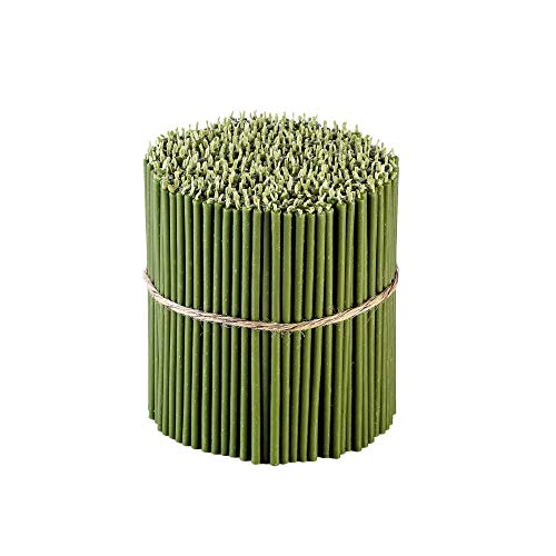 Danilovo Pure Beeswax Candles - No-Drip, Smoke-Less, Tall, Thin Taper Candles – Decorative Candles For Church Prayer, Decor Or Birthday Candles – Honey Scented Candles – 6.3”X0.22” (Green, 50Pcs) #TOP16