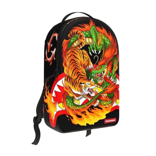 Sprayground Tiger vs Dragon DLXR Backpack, OS, Multi, Unisex, Casual Daypack, Graphic Design, Durable Construction