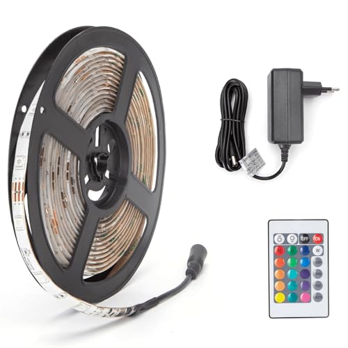 Striscia luminosa a LED a bassa tensione 5 m luce LED di colore RGB con comodo adesivo per una facile installazione