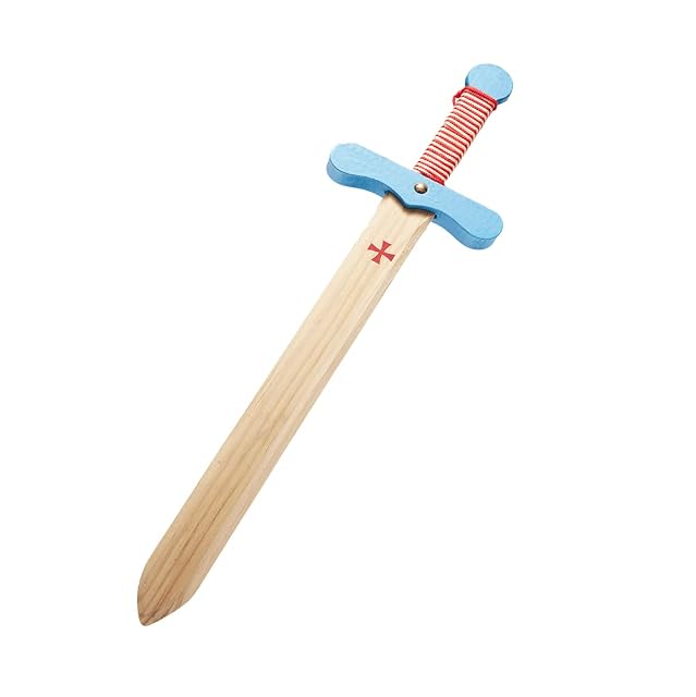 Juguetutto - Espada Caballero Medieval Cruzadas - Juguete de Madera (Azul)