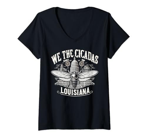 Mujer We The Cicadas Of Louisiana Funny Cicada 2024 Louisiana Camiseta Cuello V