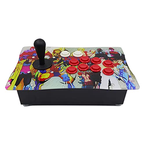 ZSM Game Joystick RAC-J500H Happ Arcade Fight Stick Joystick Concave Push Button Metal Case Artwork Panel PC USB Game Console Accessories