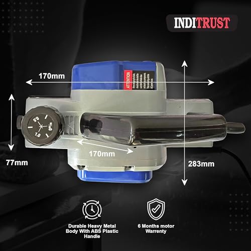 Image of INDITRUST with 6 MONTHS WARRANTY 800W Electric Wood Planer 82mm METAL BODY Professional Woodworking Machine Multifunction Corded Planer (BLUE),with high motor