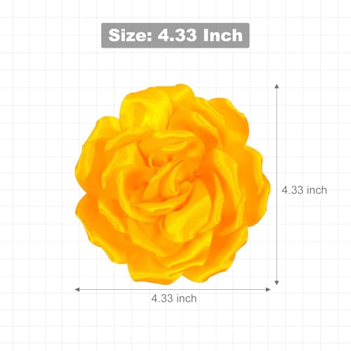 Image of 4.3 inch Red Rose Hair Clip Large Flower Brooches for Women | Charming Flowers Pins for Clothes | Turn Heads with Stylish Rose Hair Clip Flower Brooch Pin for Clothes & Clips for Woman
