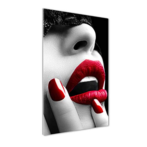 Image sur plexiglas masque de dentelle rouge déco mural 70x140