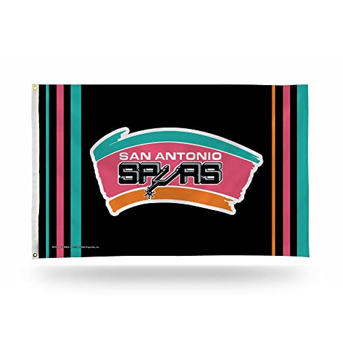 Rico Industries NBA San Antonio Spurs Retro 3 x 5 Banner Flag 3 x 5 Banner Flag Single Sided - Indoor or Outdoor - Home Dcor