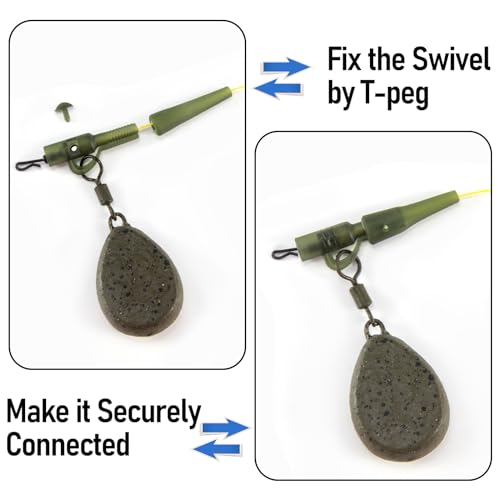 Alwonder 55pcs Carp Action Pack Fishing Accessories Include Swivels QC Swivels Safety Clip Anti-Tangle Sleeves - Image 4