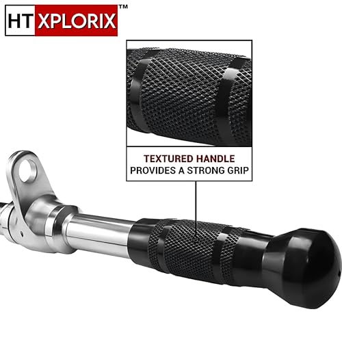 Image of Straight Handle Bar - Heavy-Duty Cable Attachment with Grip for Strength Training for Biceps and Triceps