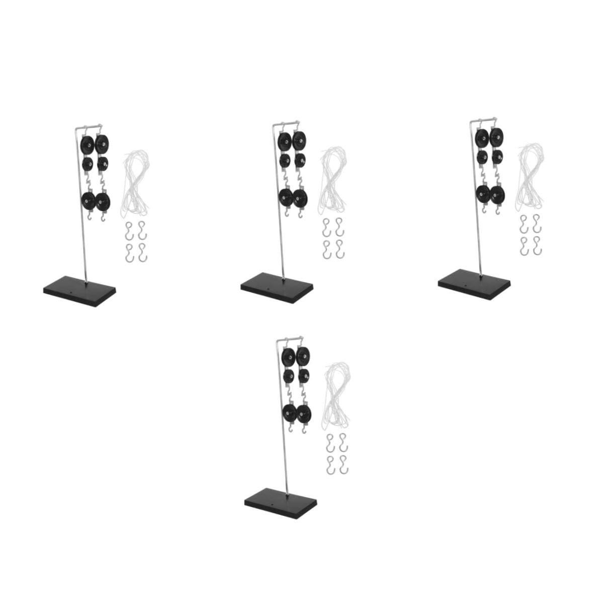PRETYZOOM 4 Juegos Kit de Experimentos con Poleas para Física Sistema de Poleas Doble y Simple con Base Galvanizada Equipo Educativo para Laboratorios Escolares y Análisis de Fuerzas