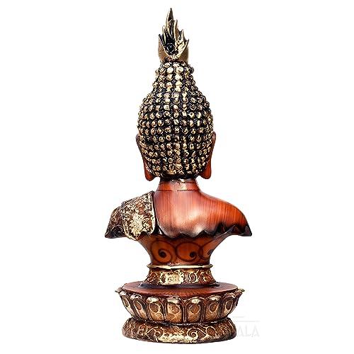 12-inch Serene Buddha Statue Wooden Finish Poly-Resin Meditation Sculpture for Mindfulness, Peace, Spiritual Enlightenment and Home Decor — photo — 7 of 9
