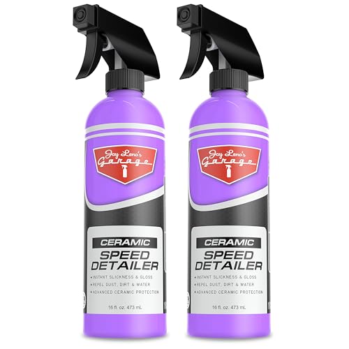 Jay Leno’s Garage Ceramic Speed Detailer Spray Quick Car Detailer for Cars Trucks Motorcycles and Watercraft Enhances Gloss Slickness Hydrophobic Protection Boosts Ceramic Coatings (16 OZ (Pack of 2))