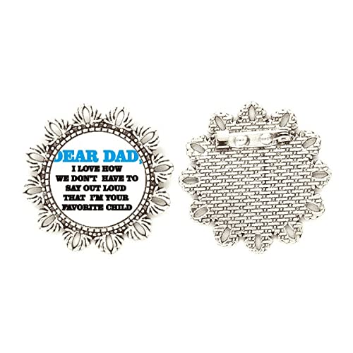 Broche de plata Dear Dad mediano joyería elegante de solapa
