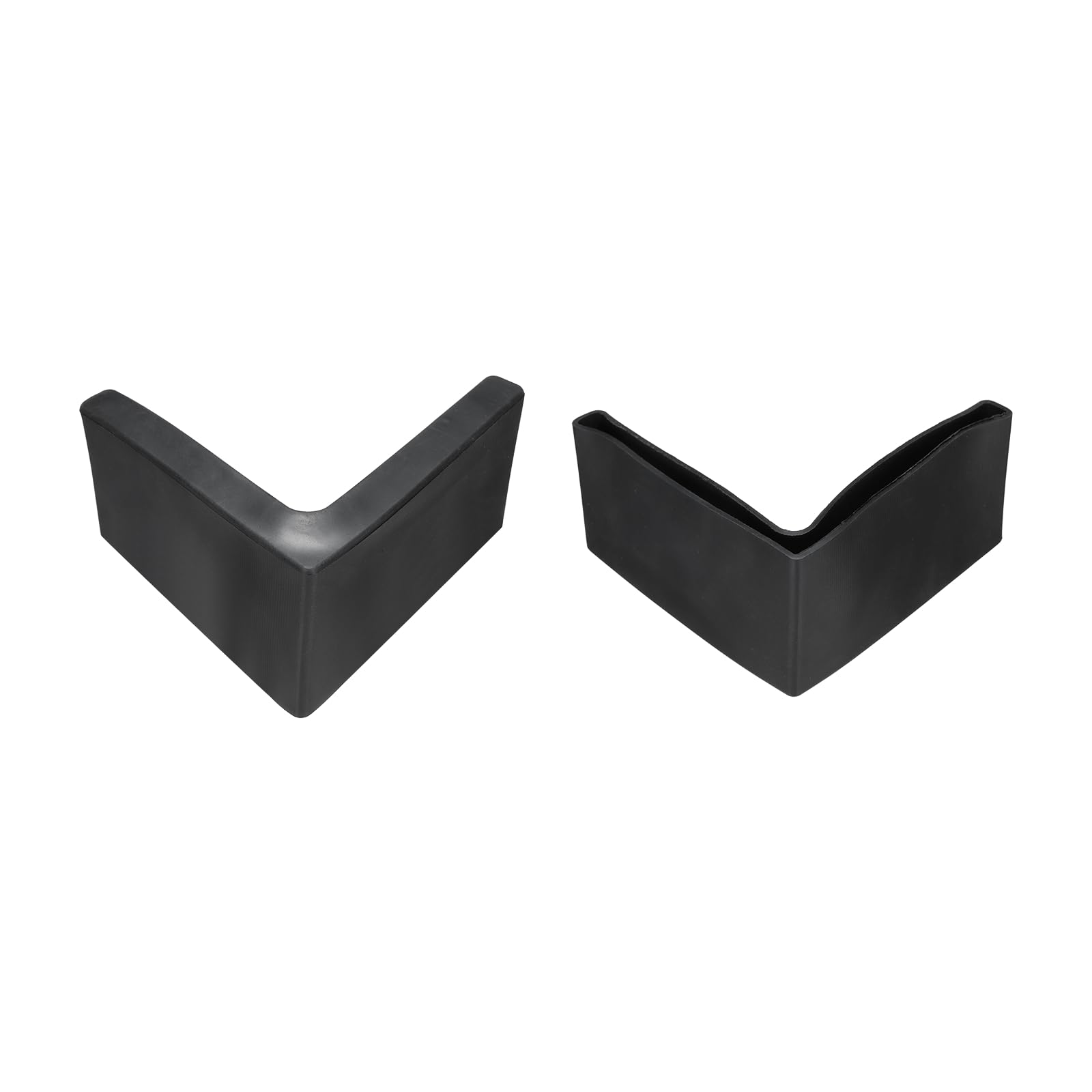 sourcing map 2Pcs 3-1/2" Bed Frame End Caps, Rubber L-Shape Angle Iron Foot Pad Leg Protector, Anti-Slip Leg Caps Edge Corner Furniture End Covers for Furniture Shelves, Black
