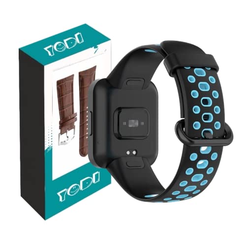 Image of YODI Soft Silicone With Metal Buckal Classic Strap Bands for Redmi Watch 2 Lite /Redmi GPS Smart Watch Only, Comfort and Flexible Straps for Men Women and Kids (BLACK-SKY)