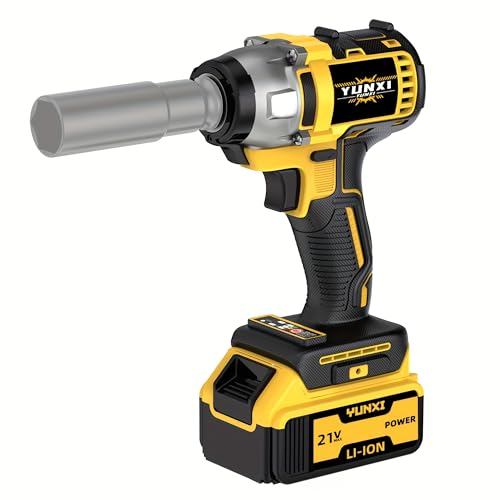 Image of cordless impact wrench drill kit, brushless electric impact gun drill, optional battery, toolbox, charger, socket and complete set of accessories (1 battery+2 sockets)