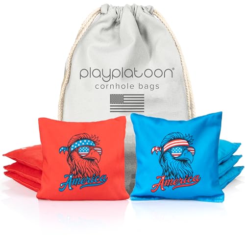 Play Platoon Professional Cornhole Bags, Set of 8 - Print Design by Play Platoon - Used condition - US$36.09