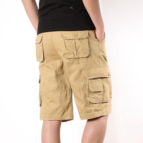 Shorts cargo de algodón casual para hombre, multi bolsillos miniatura 2