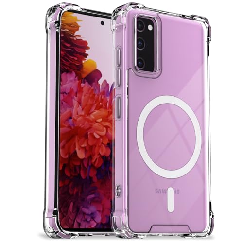 Image of Pikkme Back Cover for Samsung Galaxy S20 Fe 5G Mag-Safe Shockproof PC + TPU Protective Case Magnetic Support Bumper Case (Transparent Mag-Safe)