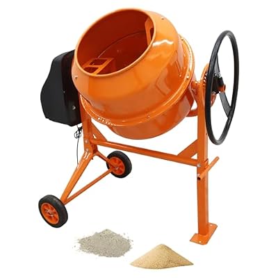 HayWHNKN 3.7 Cu.Ft Electric Concrete Mixer Cement Mixer Portable Cement Mixing Machine 550W 360°rotation Concrete Mortar Steel Drum with Wheels