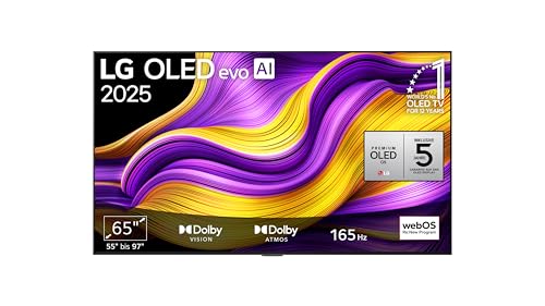 LG OLED65G57LW TV 65 Zoll (165 cm) 4K OLED evo AI TV (α11 Gen2 4K AI Prozessor, webOS 25, 120Hz (VRR bis zu 165Hz)) [Modelljahr 2025]