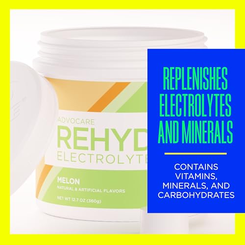 Image of AdvoCare Rehydrate - Electrolyte Drink Mix - Includes Magnesium, Sodium, Potassium & Calcium - Antioxidant & Amino Acid Fortified - Supports Hydration & Recovery - Melon, 12.7 oz
