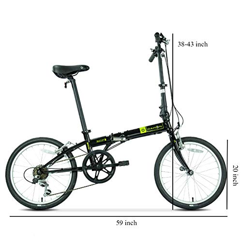 Xiaoyue Vélos pliants, Adultes 20" 6 Vitesse Variable Vitesse Pliable vélo, siège réglable, Ville Pliant Portable léger vélo Vélo, Blanc lalay - Image 3