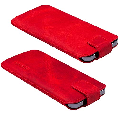 Étui en cuir véritable pour iPhone 15 Pro Suncase Slim rouge - 6